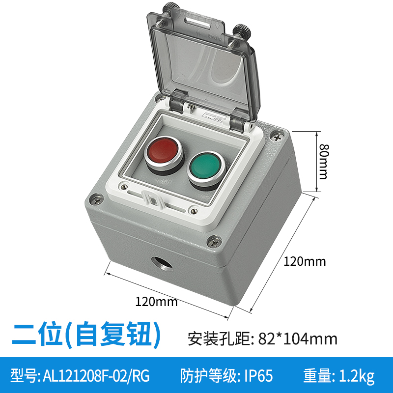 铸铝二位自复钮-AL121208F-02/RG