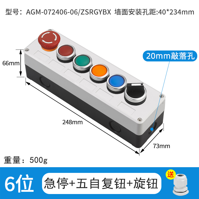 6位急停+四位自复钮+旋钮-AGM-072406-06/ZSRGYBX
