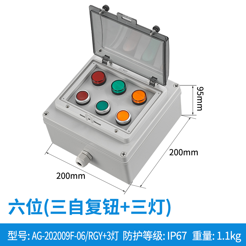 六位(三自复钮+三灯)-AG-202009F-06/RGY+3灯