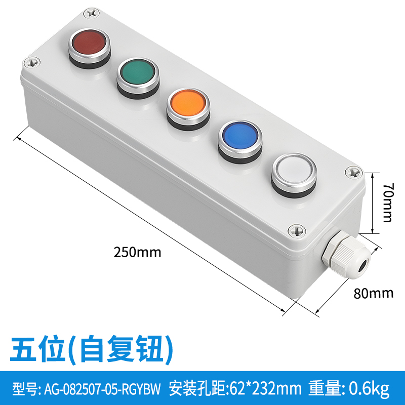 五位自复钮-AG-082507-05-RGYBW