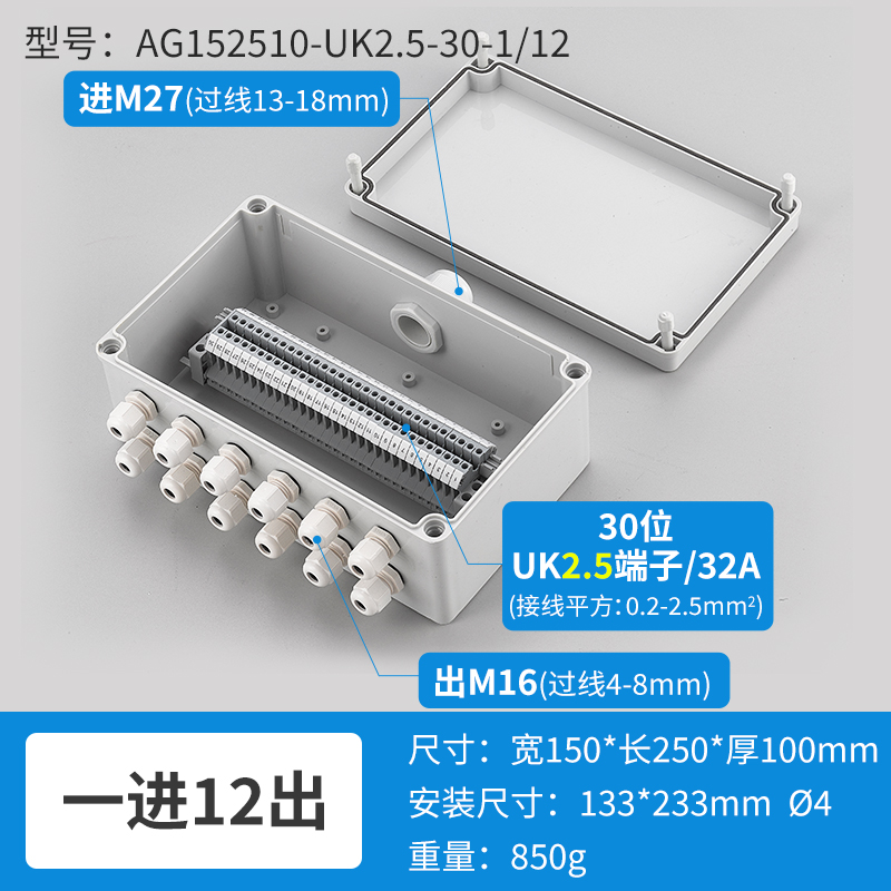 一进十二出30位32A-AG152510-UK2.5-30-1/12